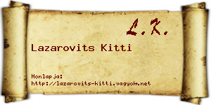 Lazarovits Kitti névjegykártya